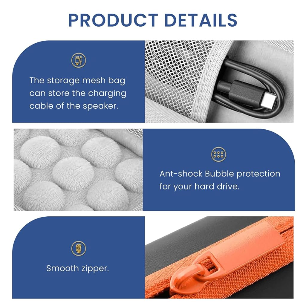 ZORBES® Carrying Case for SSD Storage Bag for SanDisk 500GB 1TB 2TB Shock-Proof Solid State Drive EVA Waterproof Accessories Grey 3PCS ZORBES® Carrying Case for SSD Storage Bag for SanDisk 500GB 1TB 2TB Shock-Proof Solid State Drive EVA Waterproof Accessories Grey 3PCS